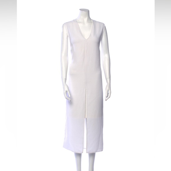 Helmut Lang White Sleeveless Layered Midi Dress 10 - Picture 1 of 3